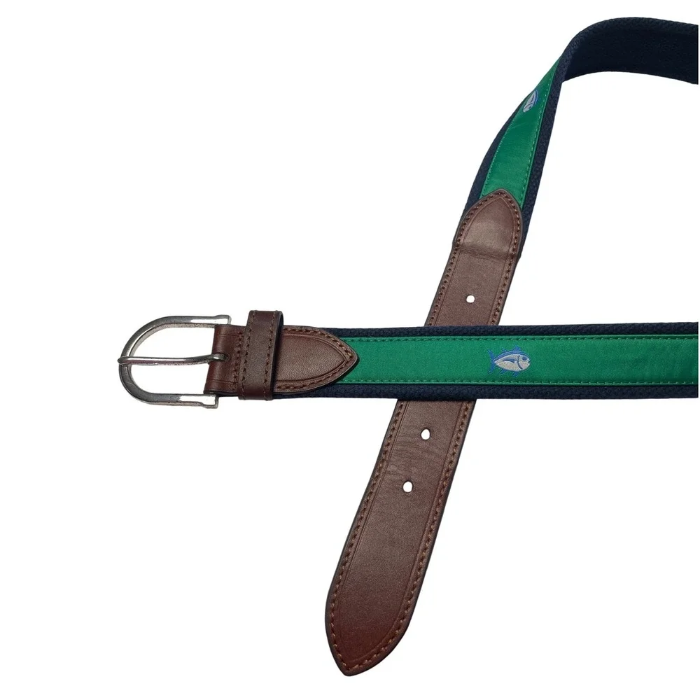 Southern Tide Green Skipjack Ribbon Belt Men's 38